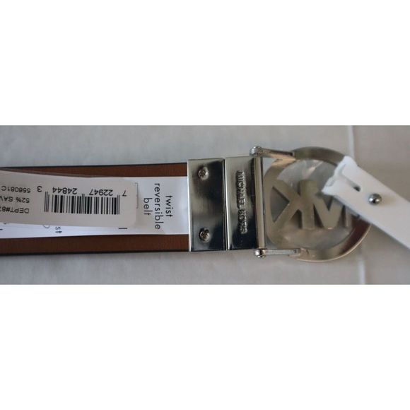 Michael Kors 556081C 001 Women Sz L Black/Brown Leather Twist Reversible Belt $6 - Picture 10 of 11